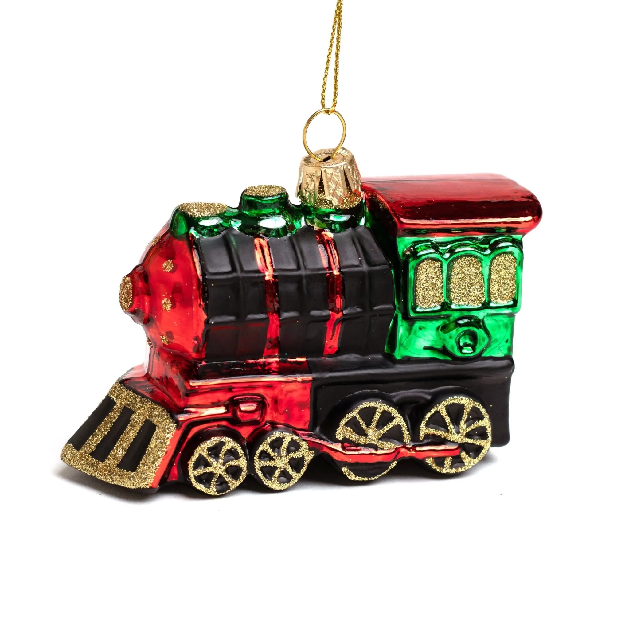 10cm Polar Express Train Glass Ornament OGS019