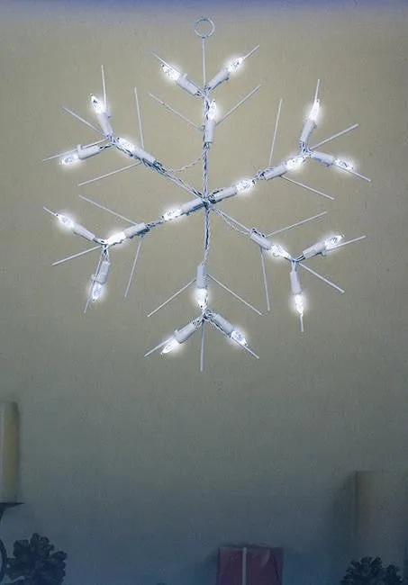 12" Battery Operated LED Lighted Snowflake Christmas Window Silhouette