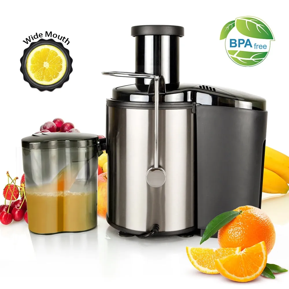 1L 2 Speed Juicer Machine, Juice Extractor with Big Mouth Feed Chute, 304 Stainless-steel Filter, High Juice Yield, Easy to Clean & BPA-Free, 800W, Anti-drip, Dishwasher Safe, B206