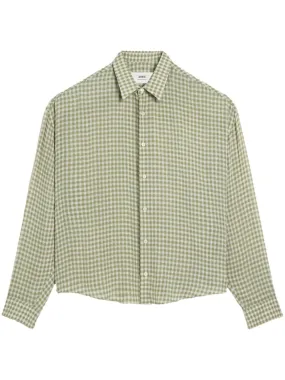 AMI Paris Ami De Coeur-embroidery gingham-print Shirt