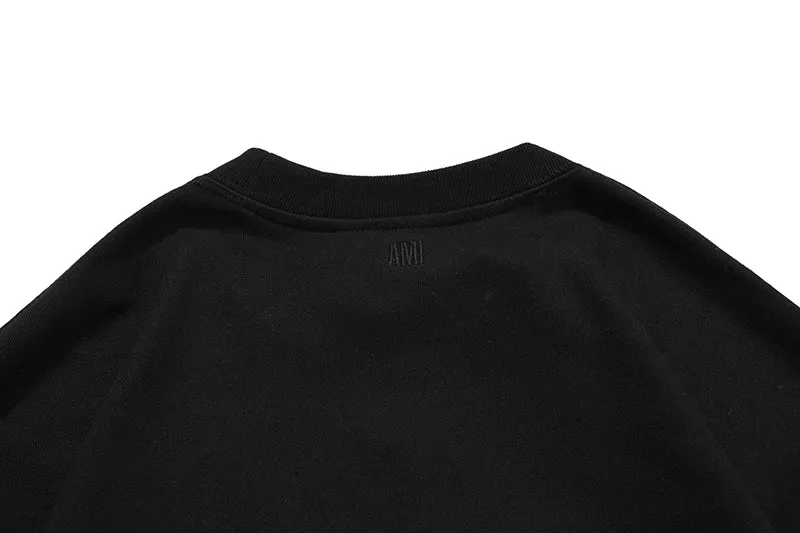 AMI Paris Ami de Coeur logo Crewneck - Black