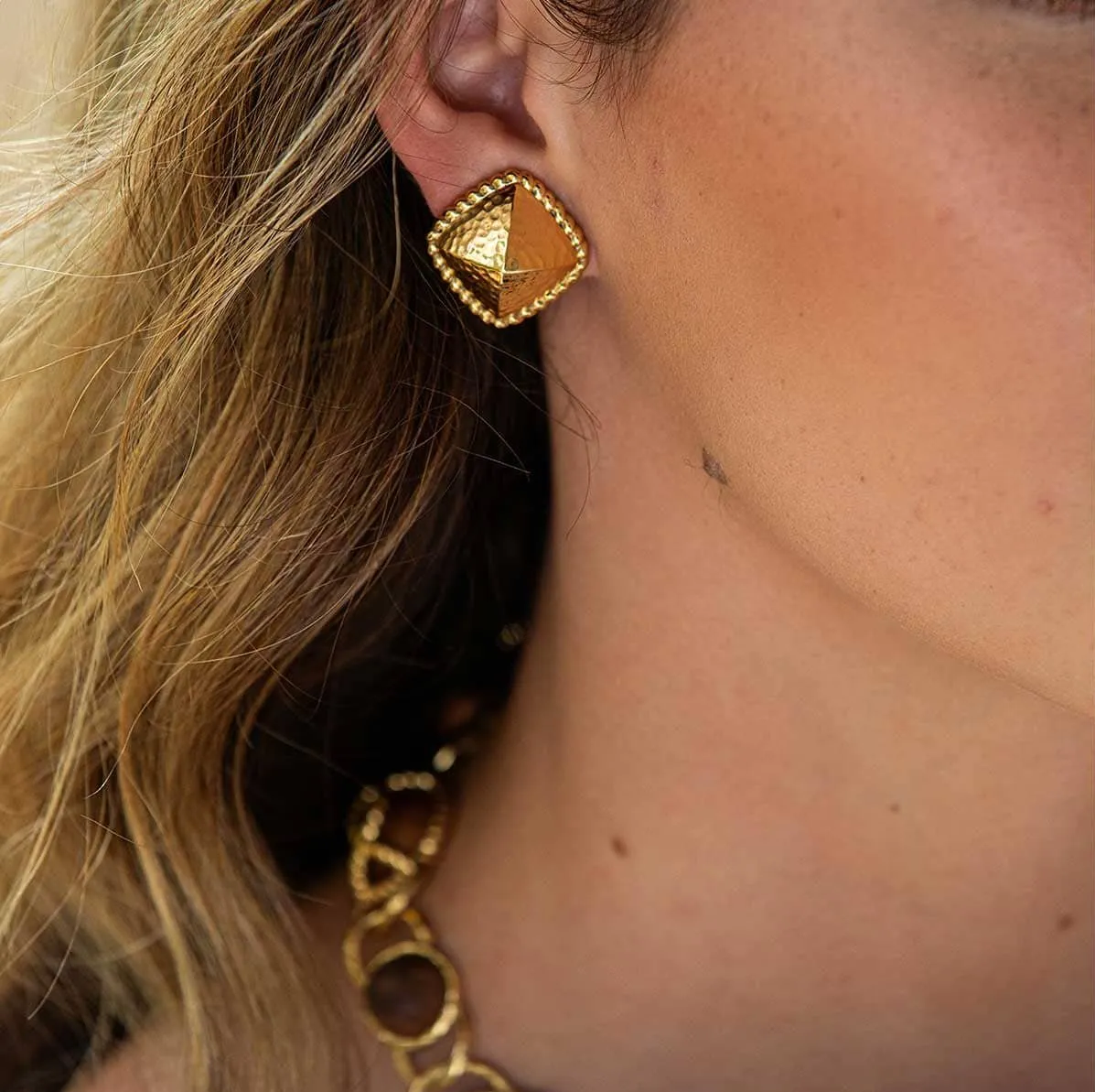 Blandine Clip Earrings - Gold