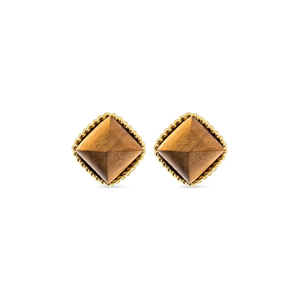 Blandine Clip Earrings - Teak