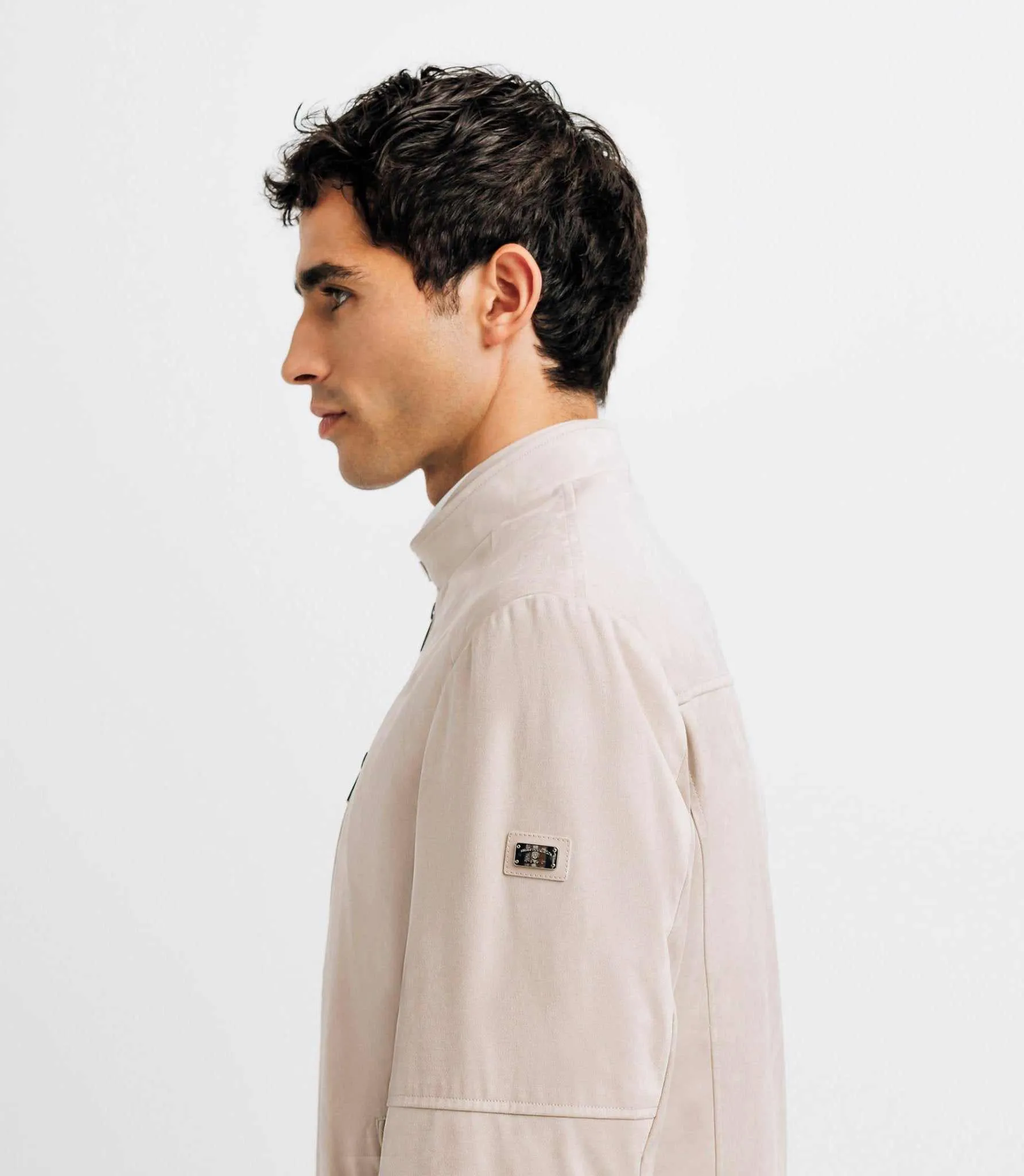 Blouson col montant écru