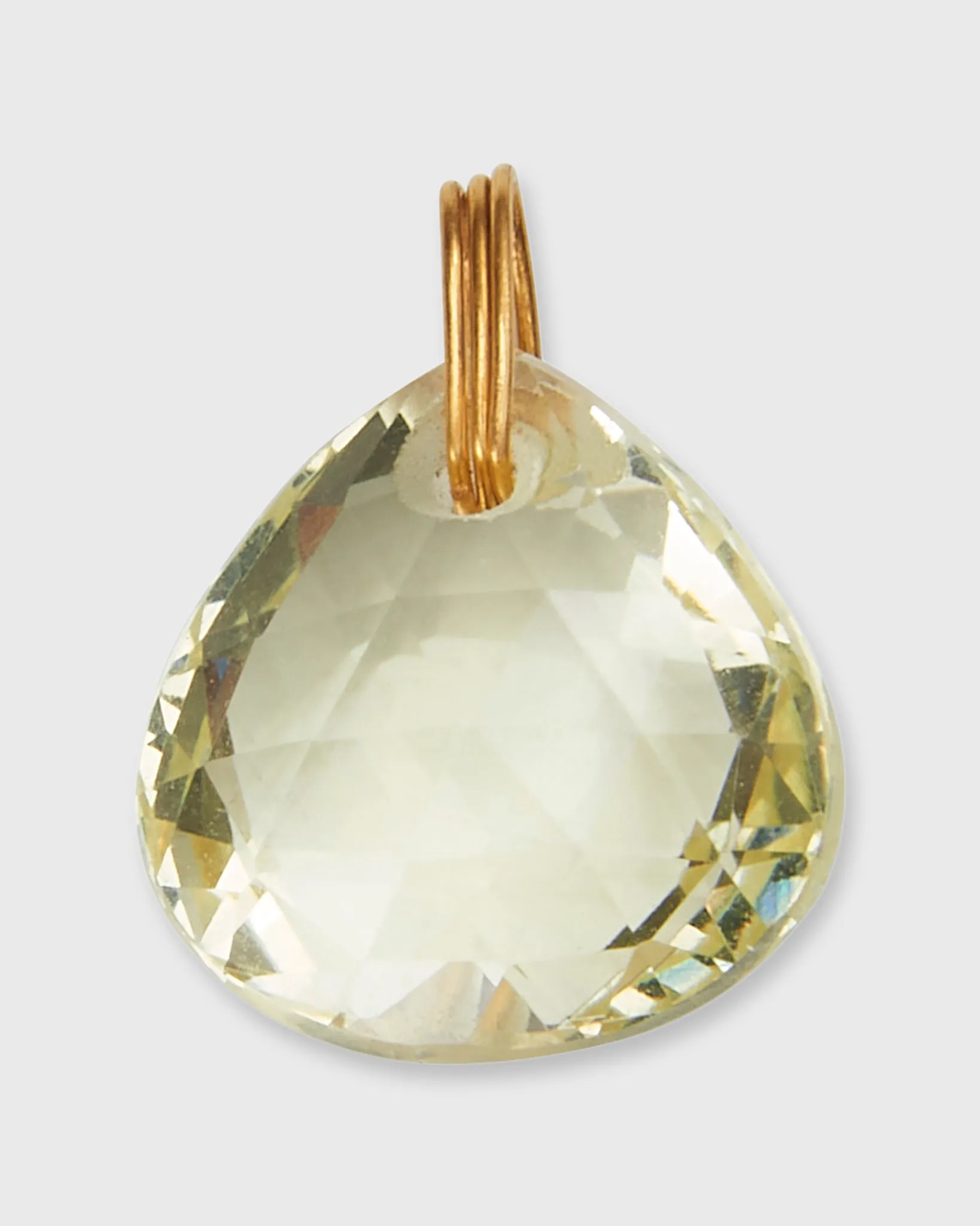 Briolette Pendant in Yellow Quartz