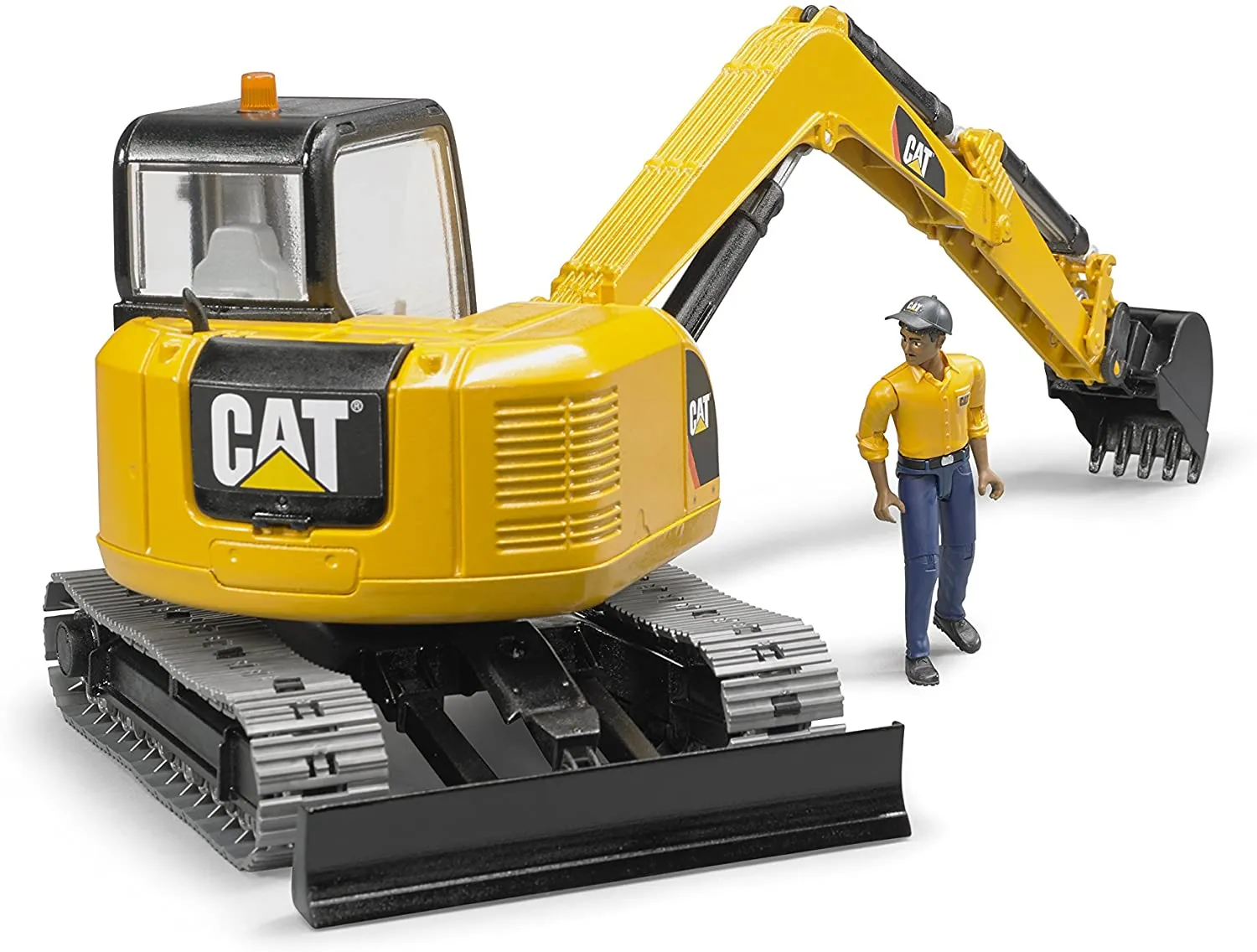 Bruder 02467 Cat Mini Excavator with a Worker 16.1 x 6.4 x 7.1 inch