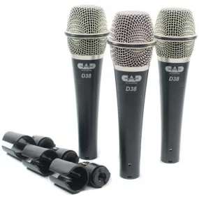 Cad Audio D38X3 SuperCardioid Dynamic Microphone, 3-Pack