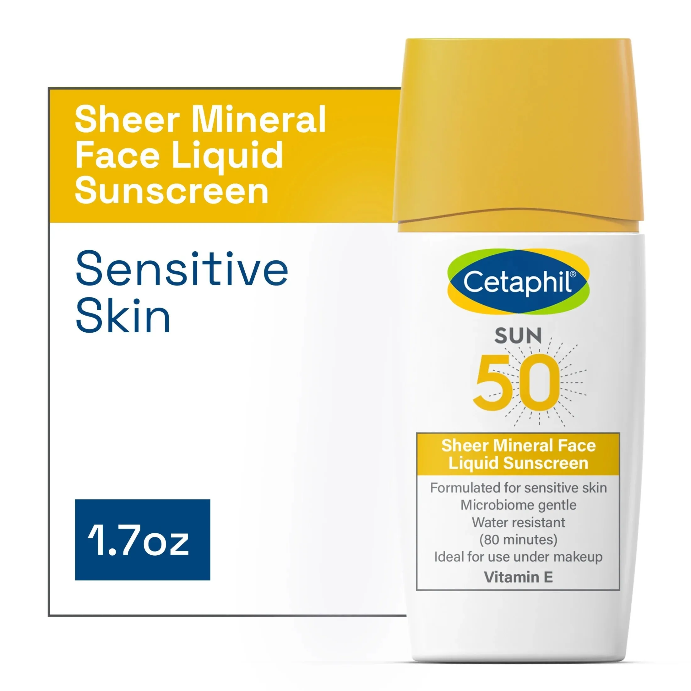 Cetaphil Sheer Mineral Liquid Face Sunscreen SPF 50 - 1.7 oz