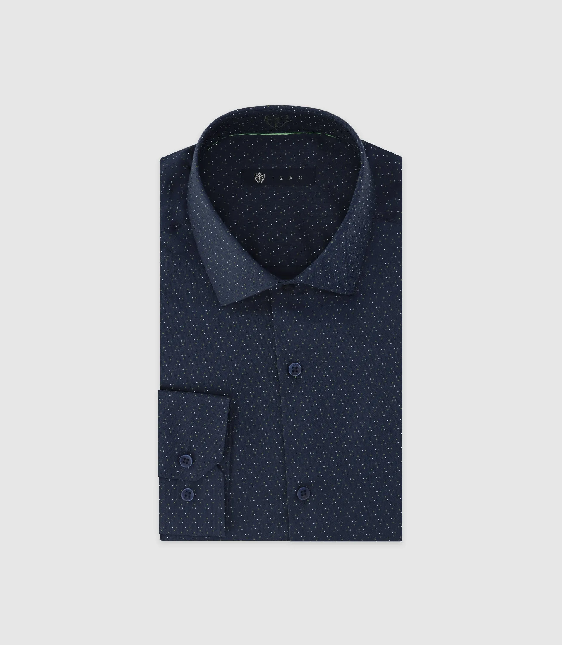 Chemise à pois marine