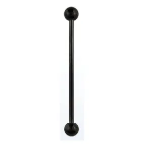 Chirurgisch staal industrial barbell zwart 1,2mm. recht,ronde balletjes