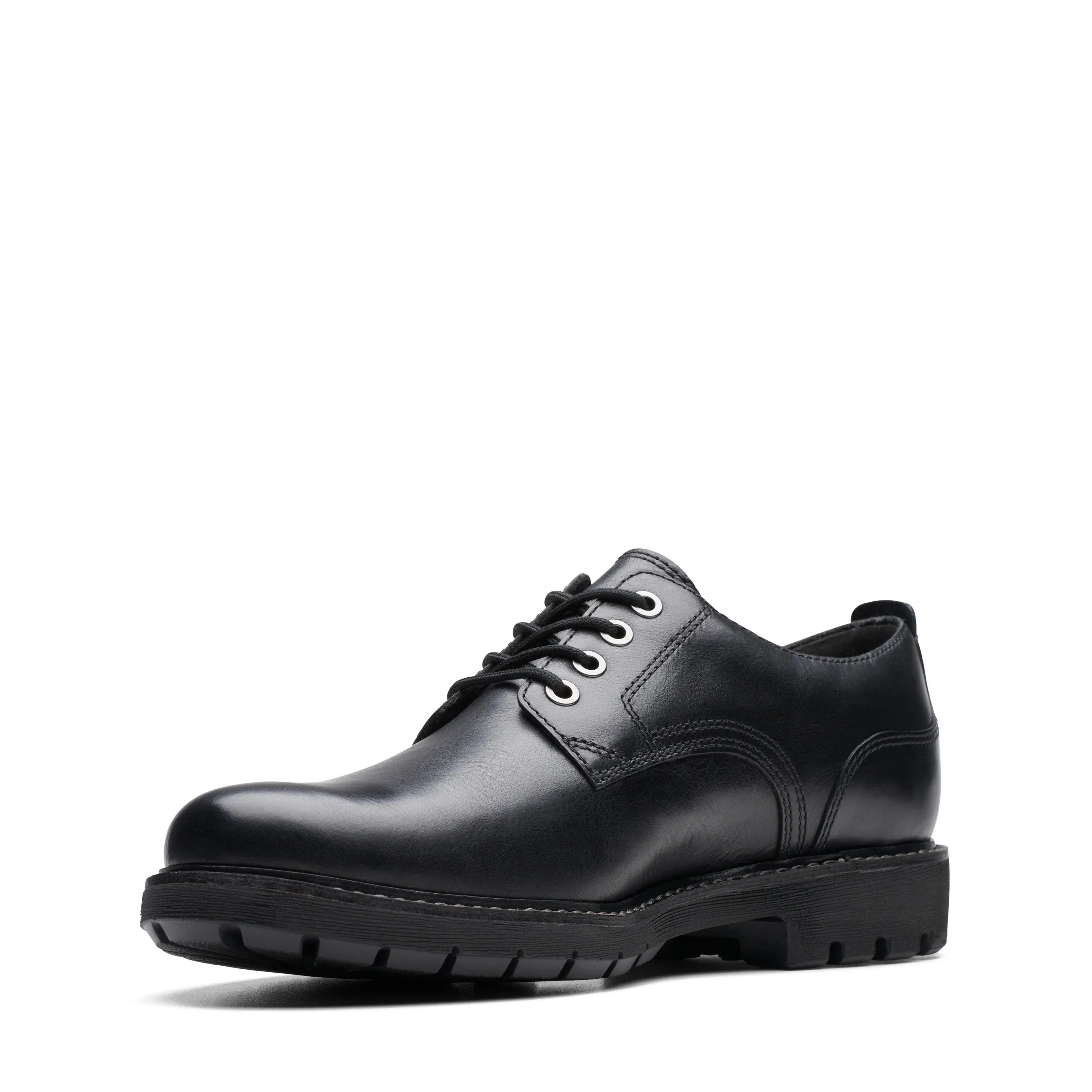 CLARKS | ZAPATOS CASUAL HOMBRE | BATCOMBE TIE BLACK LEATHER | NEGRO