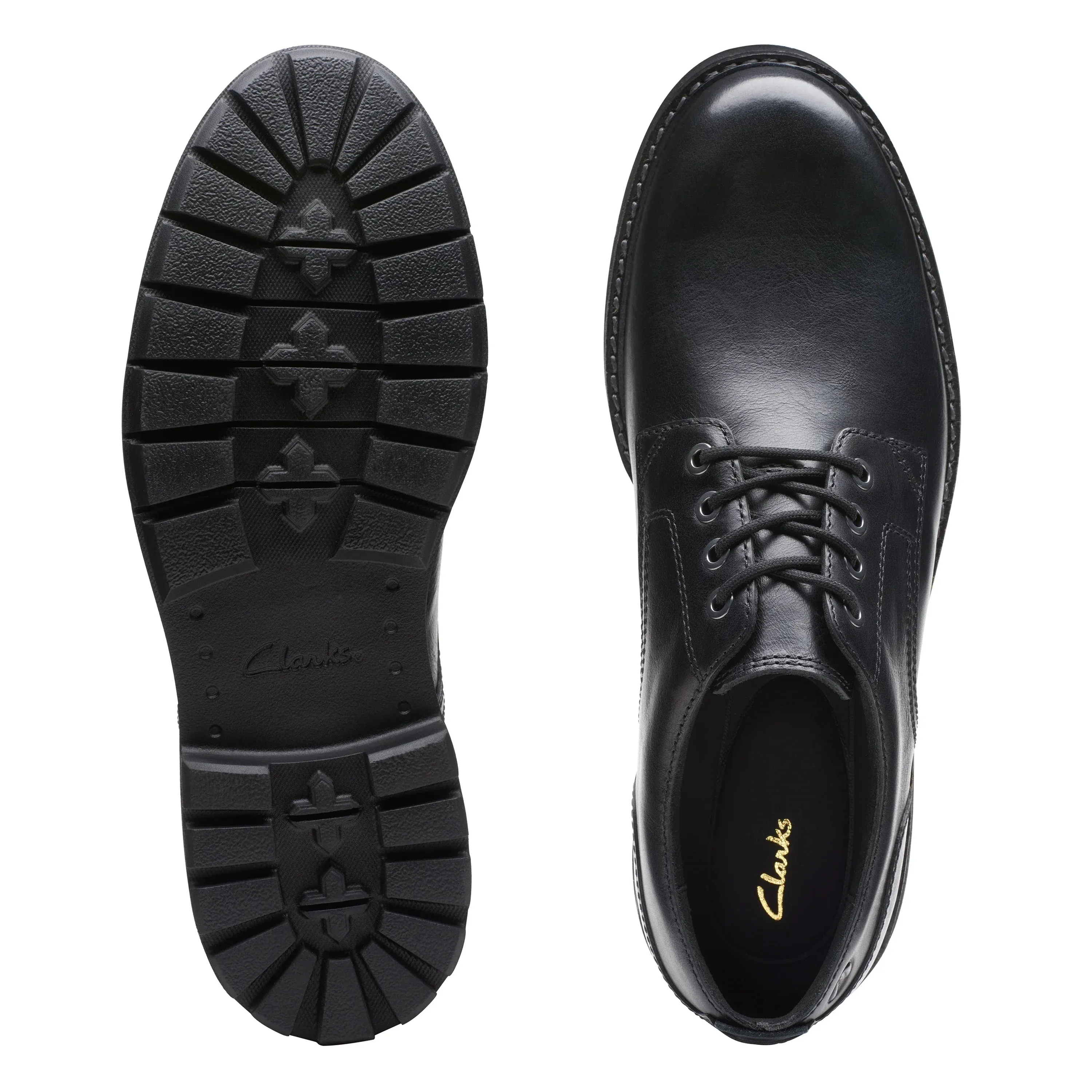 CLARKS | ZAPATOS CASUAL HOMBRE | BATCOMBE TIE BLACK LEATHER | NEGRO