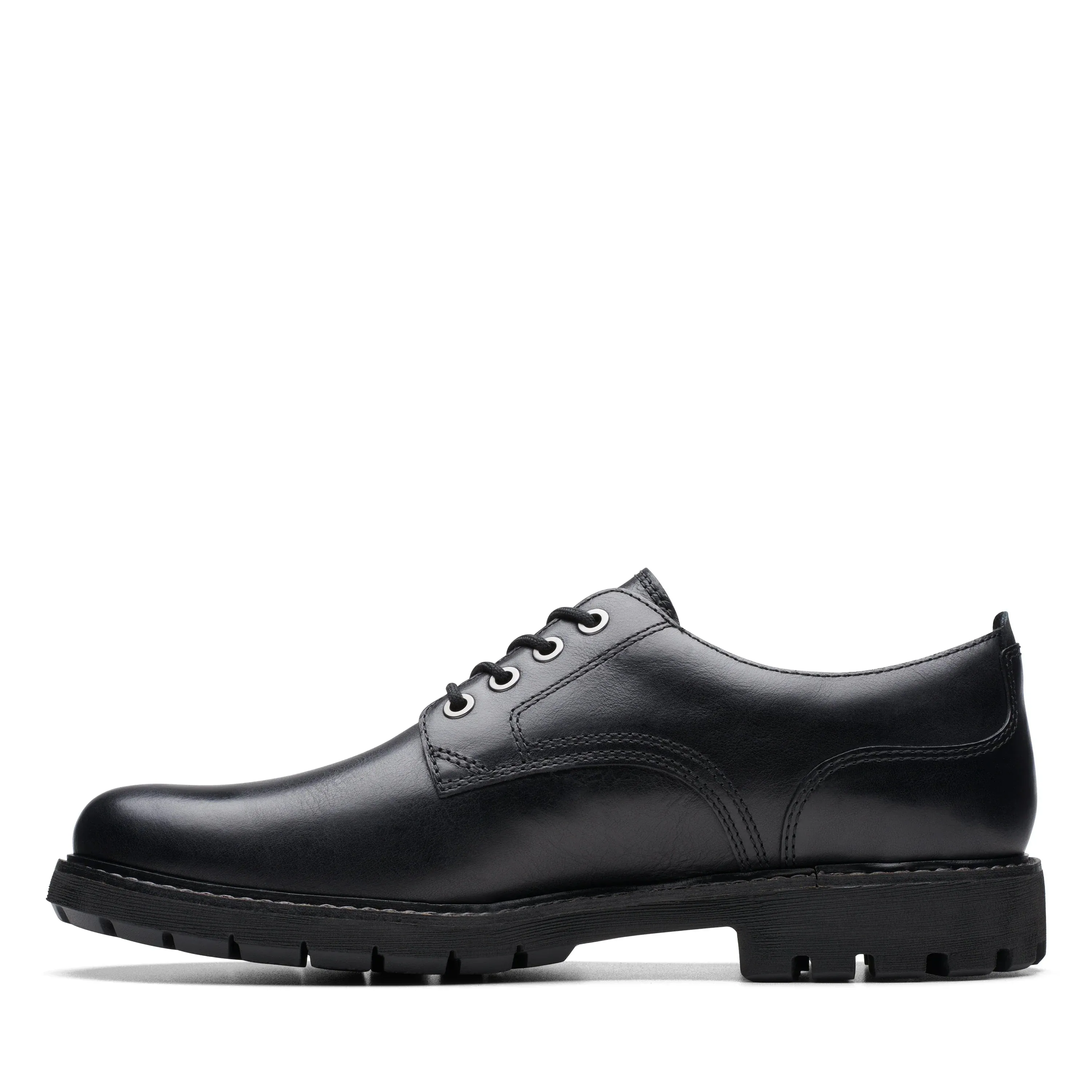 CLARKS | ZAPATOS CASUAL HOMBRE | BATCOMBE TIE BLACK LEATHER | NEGRO