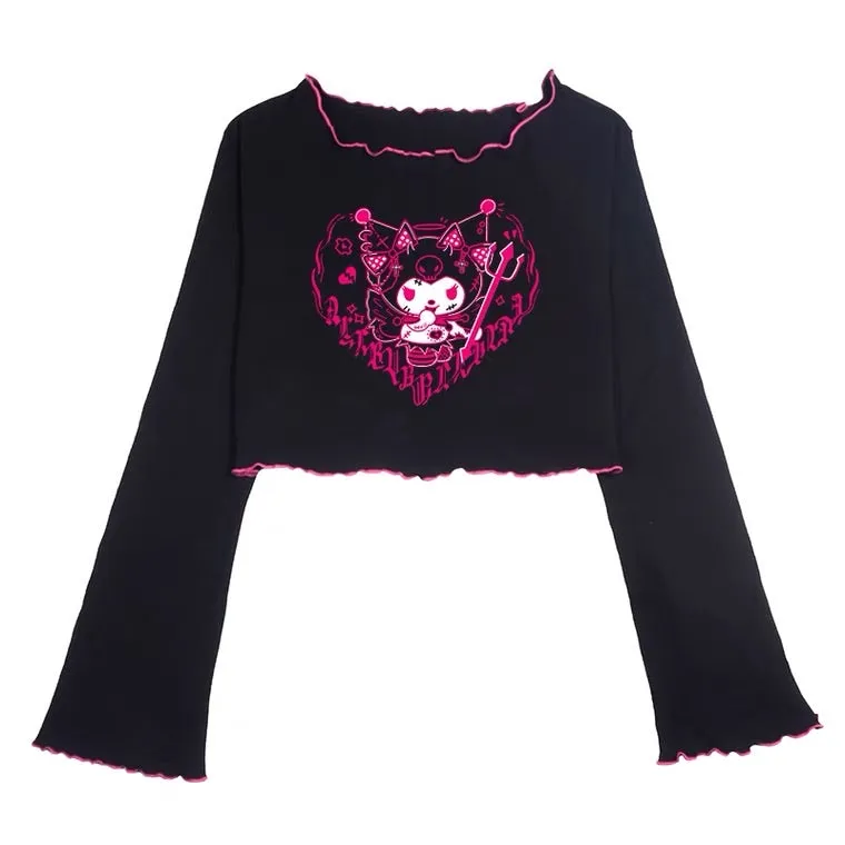 CUTE KUROMI MELODY PRINT SHORT T-SHIRT BY20003