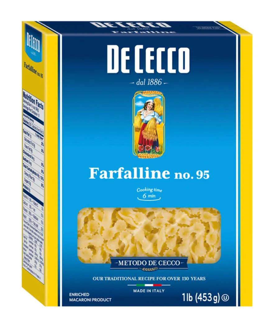 De Cecco Farfalline no.95 Pasta, 16 oz / 20 Packages Per Case