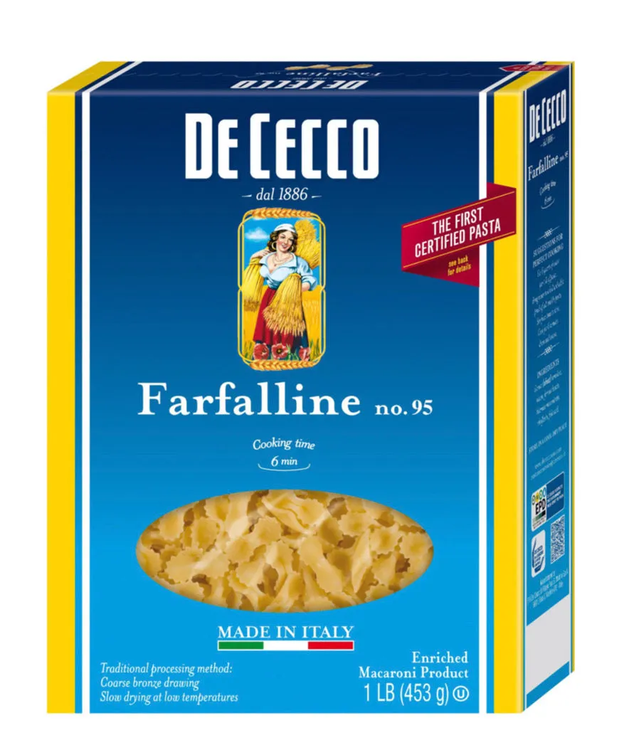 De Cecco Farfalline no.95 Pasta, 16 oz / 20 Packages Per Case