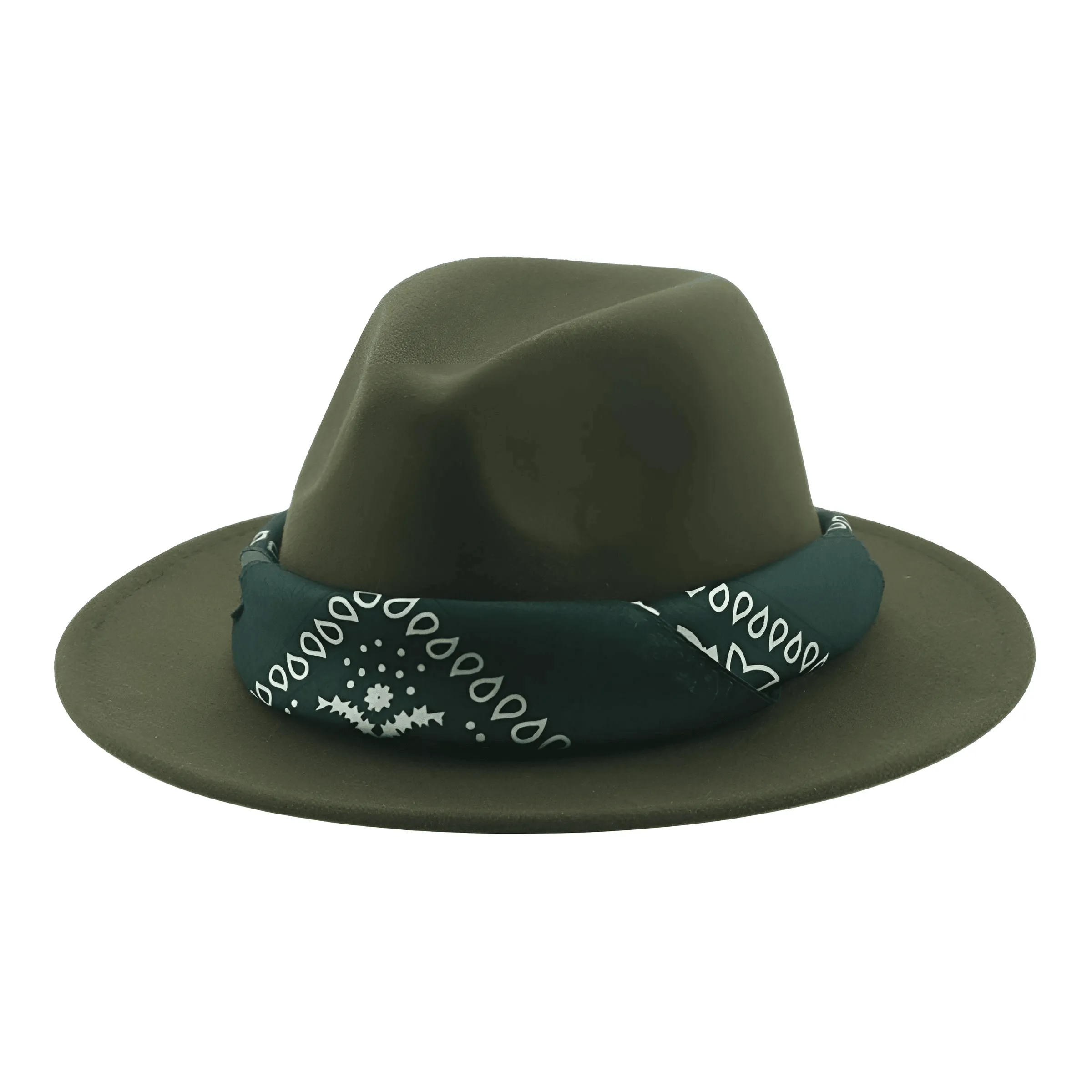 Fedora Hat With Decorative Bandana