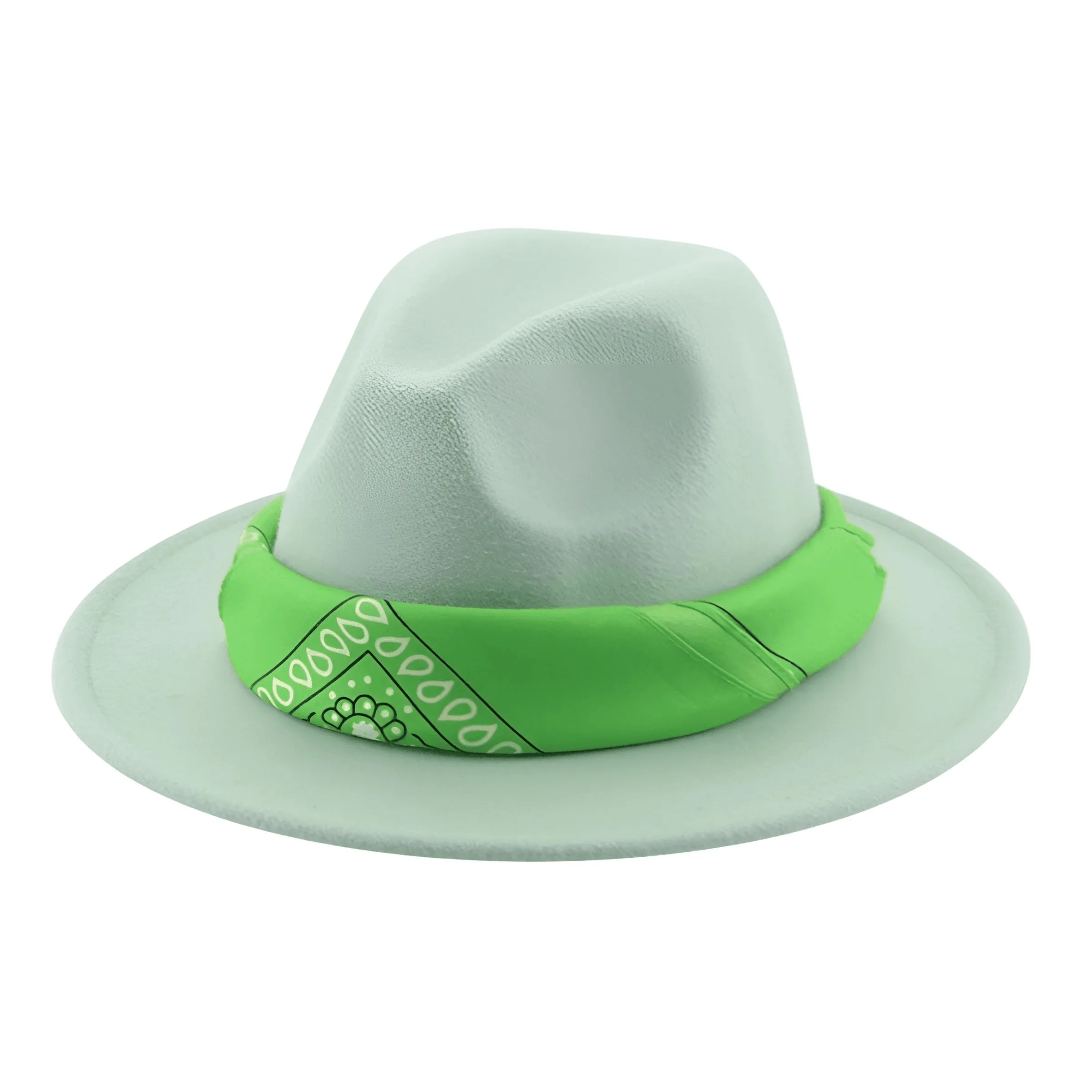 Fedora Hat With Decorative Bandana