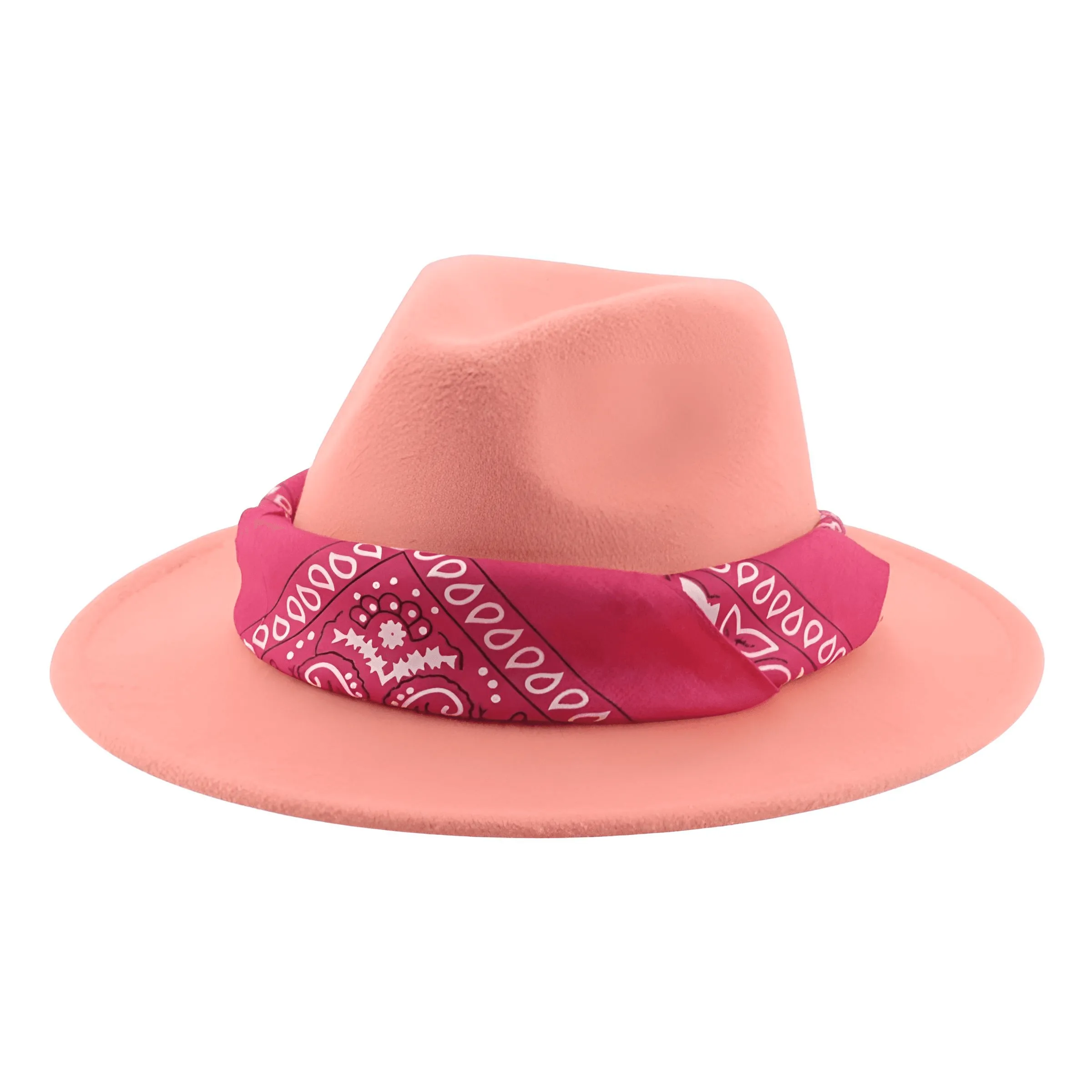 Fedora Hat With Decorative Bandana