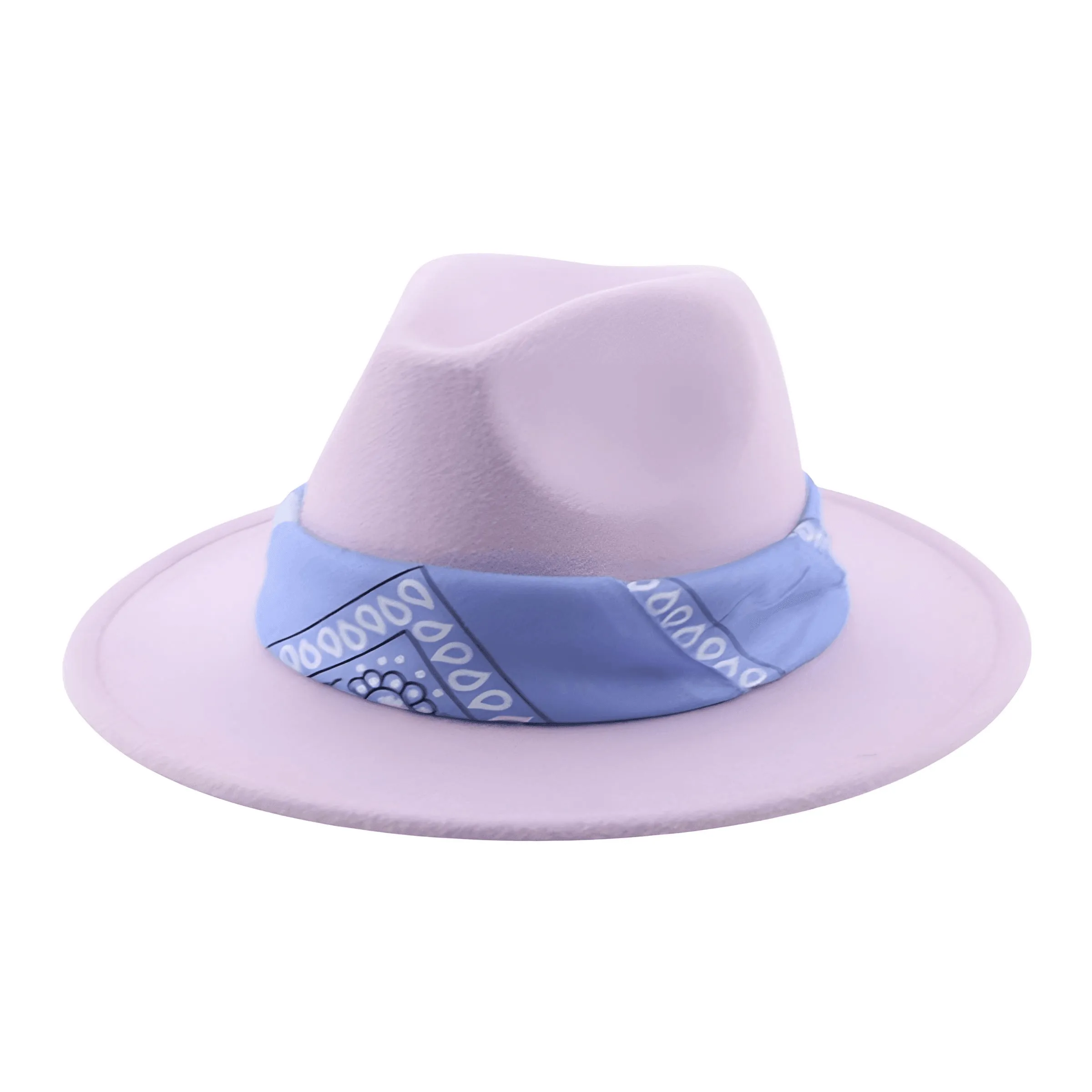 Fedora Hat With Decorative Bandana