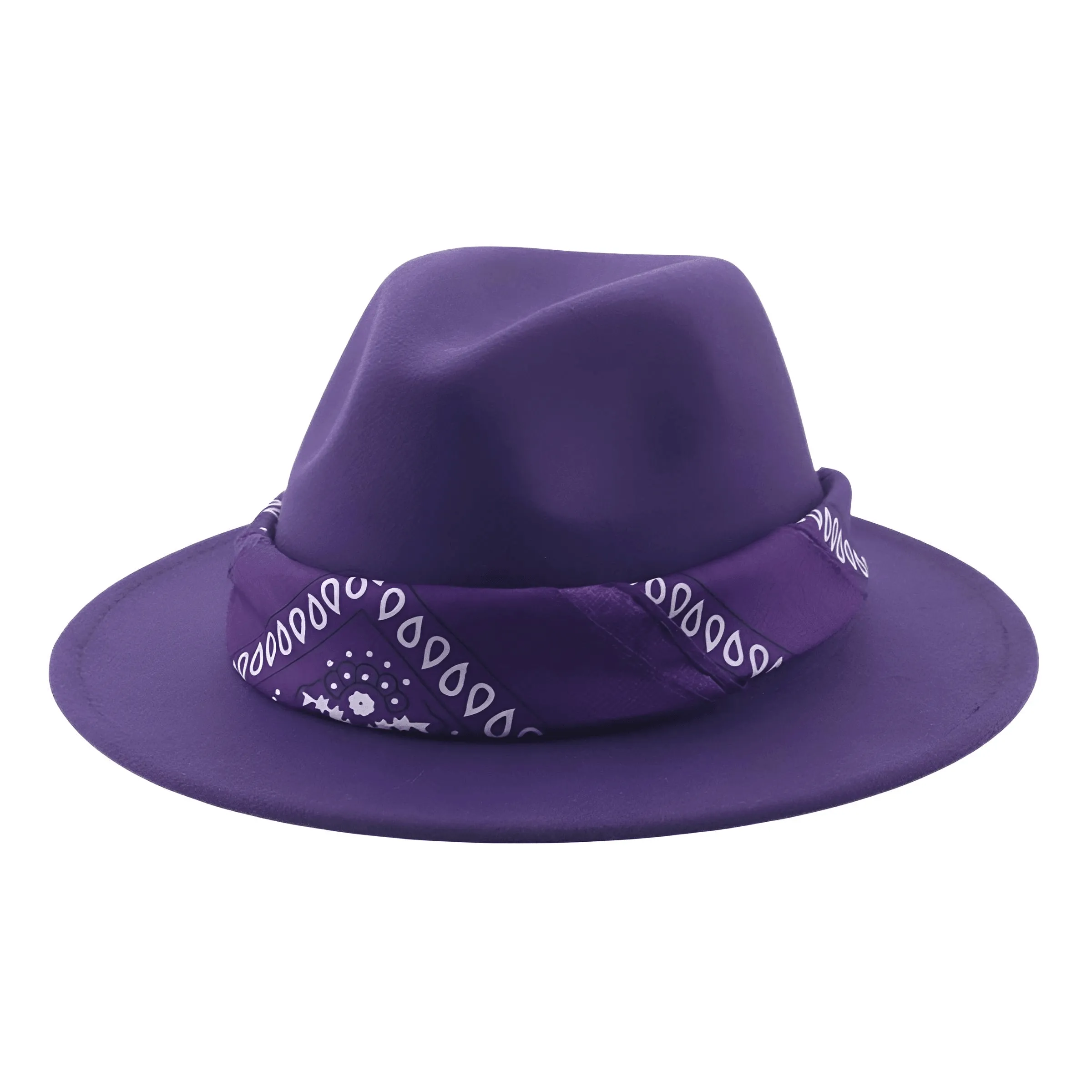 Fedora Hat With Decorative Bandana