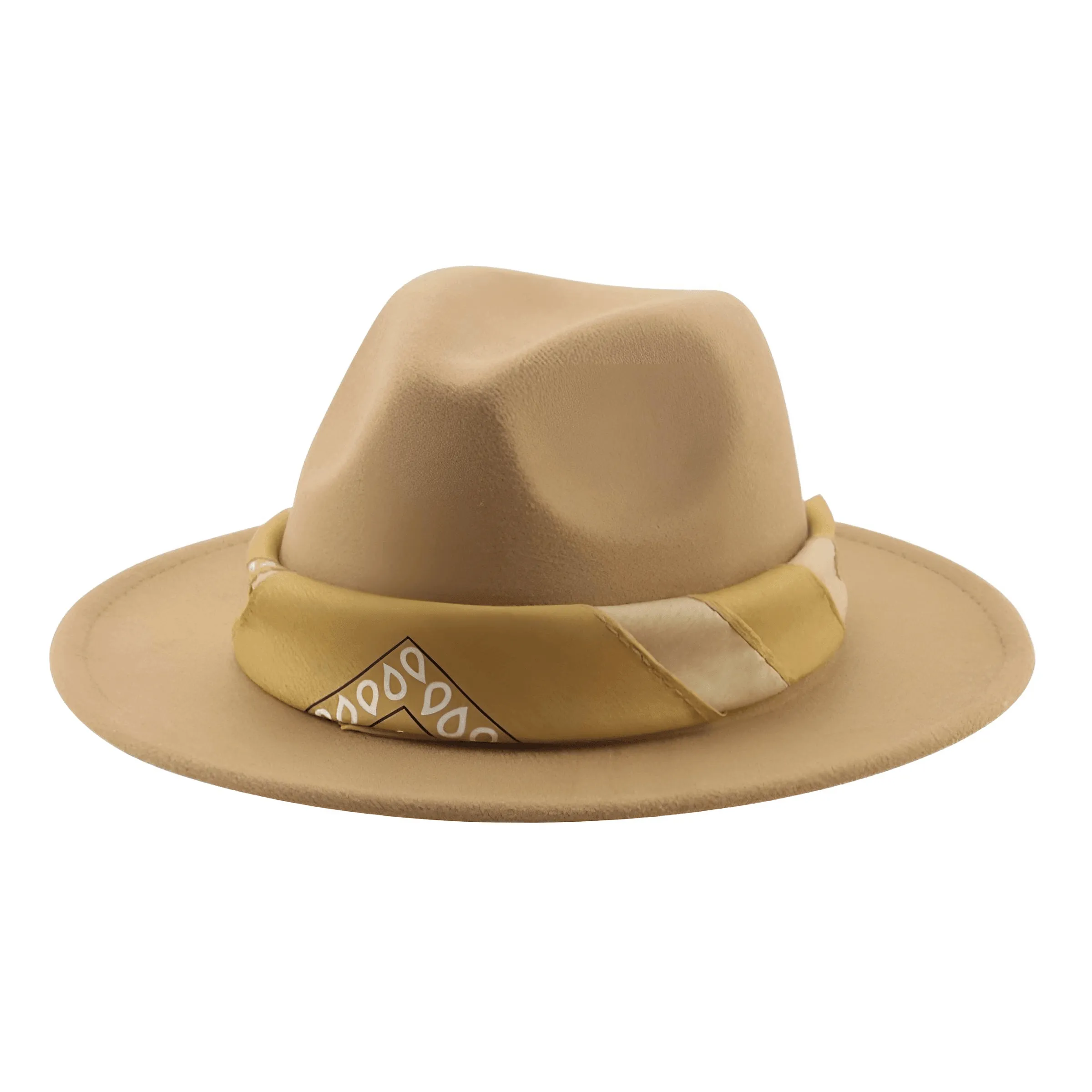 Fedora Hat With Decorative Bandana