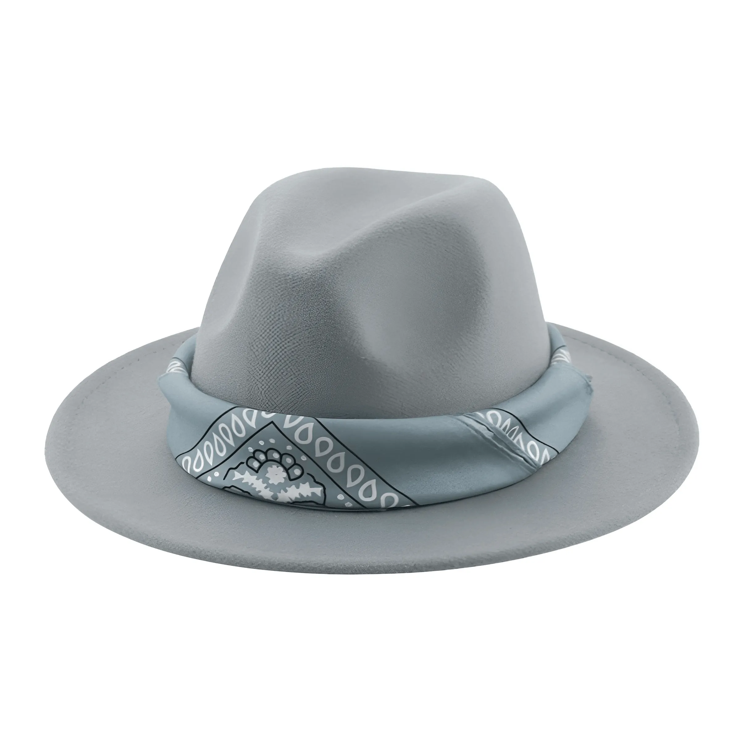 Fedora Hat With Decorative Bandana