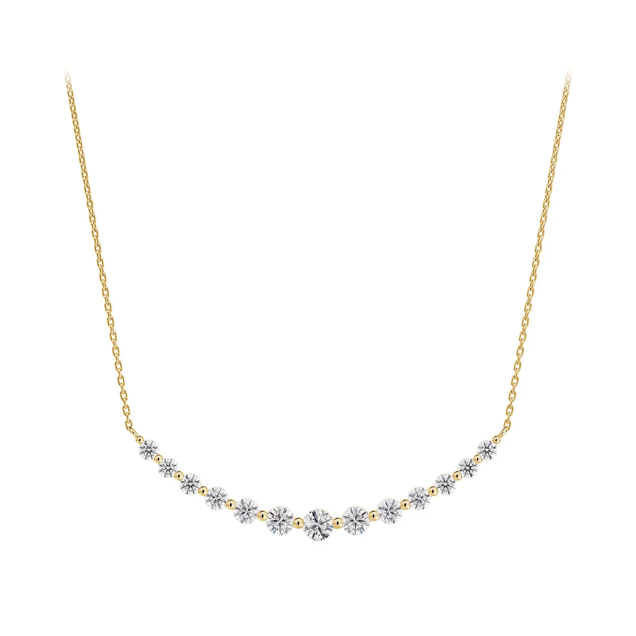 Forevermark Classic Single Prong Graduated Diamond Smile Necklace