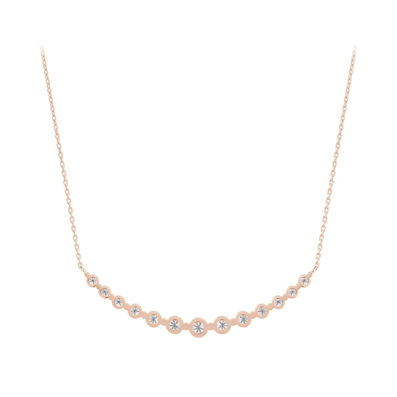 Forevermark Classic Single Prong Graduated Diamond Smile Necklace