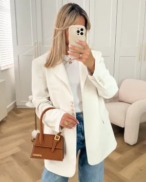 Gigi   Loulou - Oversized Blazer in Off White