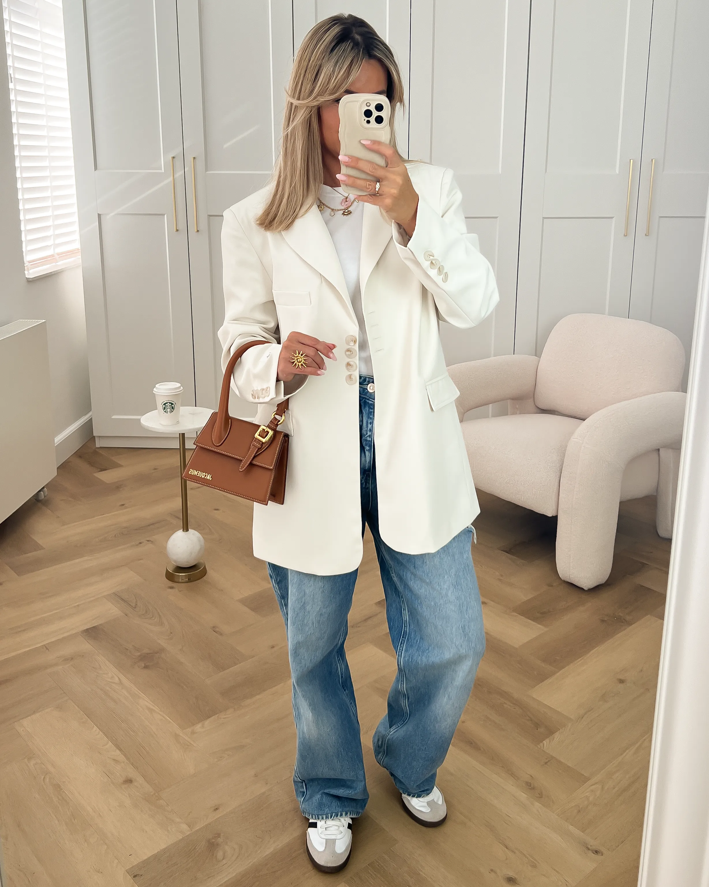 Gigi   Loulou - Oversized Blazer in Off White