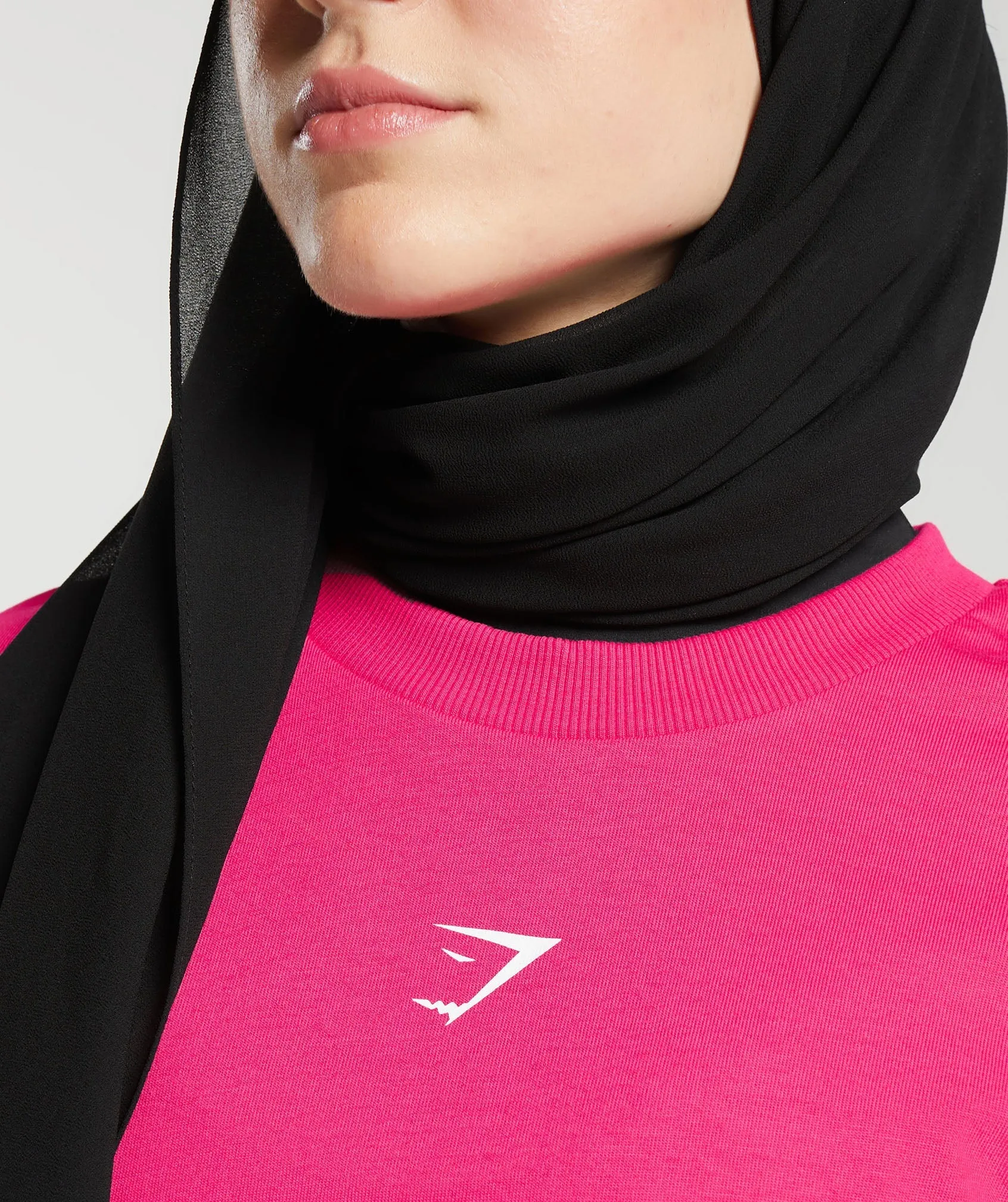 GS X Leana Deeb Graphic Oversized Long Sleeve Top - Impact Pink