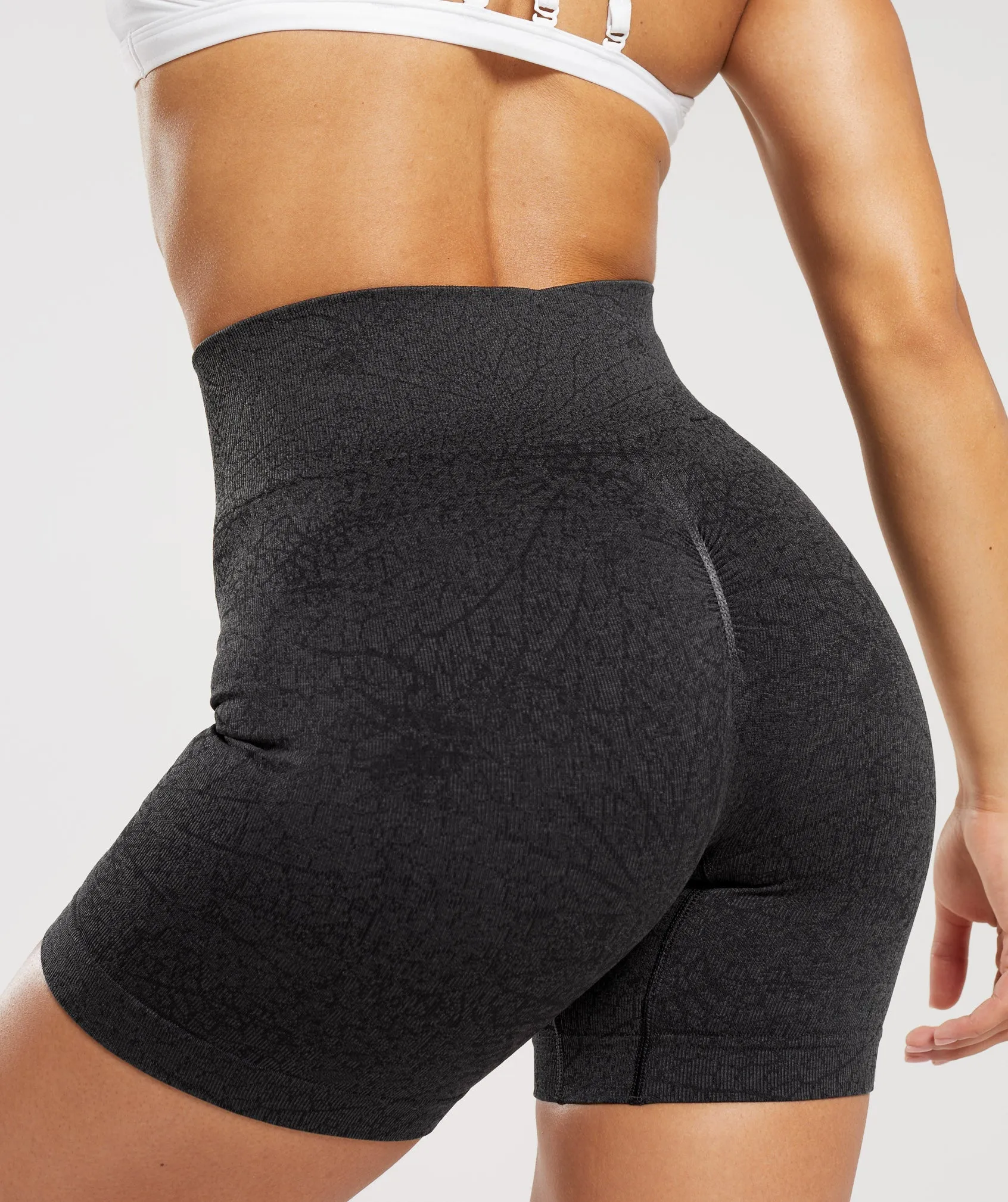 Gymshark Adapt Pattern Seamless Shorts - Black/Graphite Grey