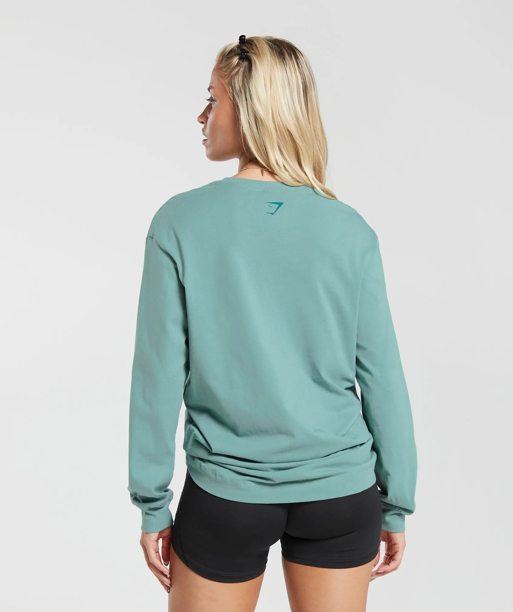 Gymshark Cherub Graphic Long Sleeve Top - Duck Egg Blue