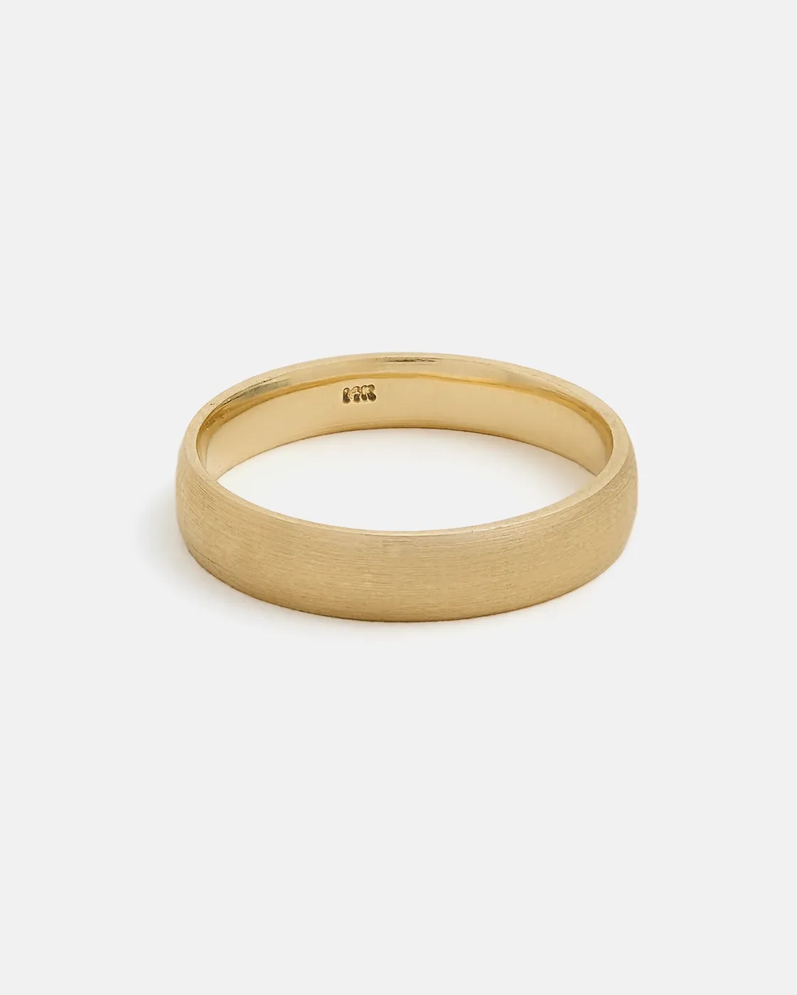 Half Round Band in 14k Matte Gold 5mm