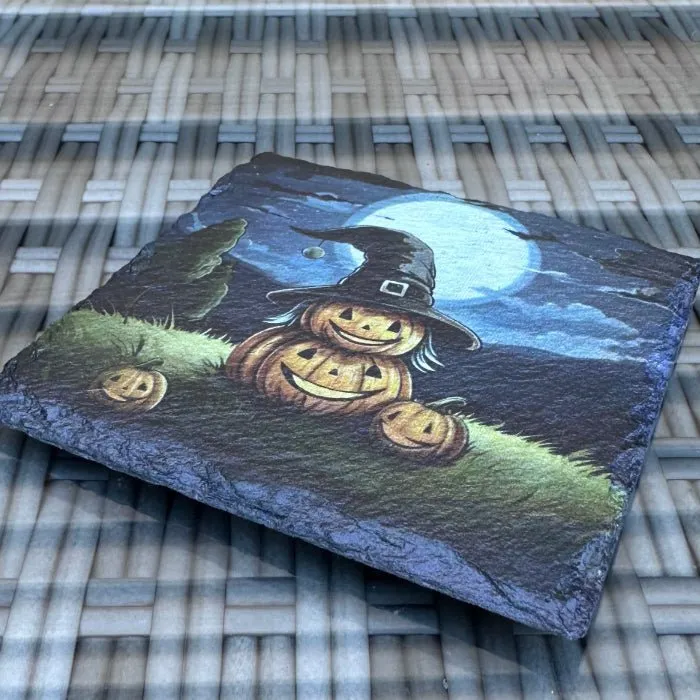 Halloween Slate Coasters - Pumpkin Family