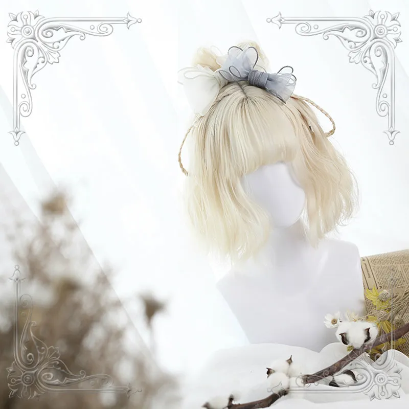 HARAJUKU LOLITA MILK WHITE SHORT CURLS WIG BY31013