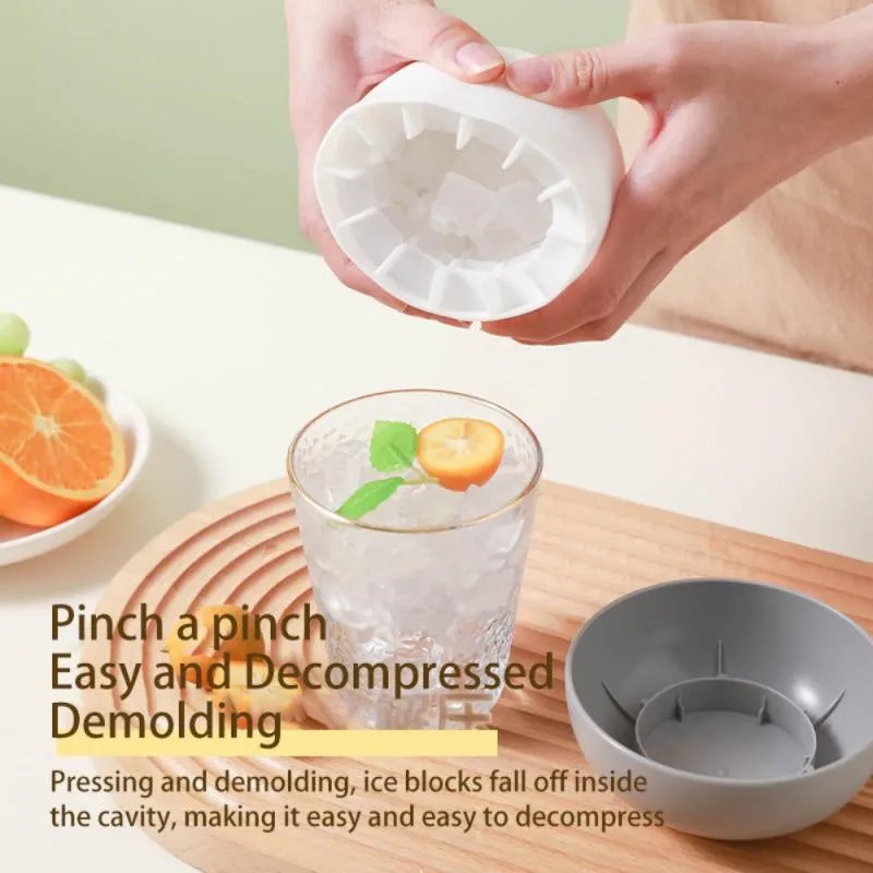 Ice Block Mold Silicone Mushroom Ice Cup Frozen Refrigerator Ice Grid Box Durable Easy Demould Bucket Homemade Crushed Ice Maker Ktichen Gadgets