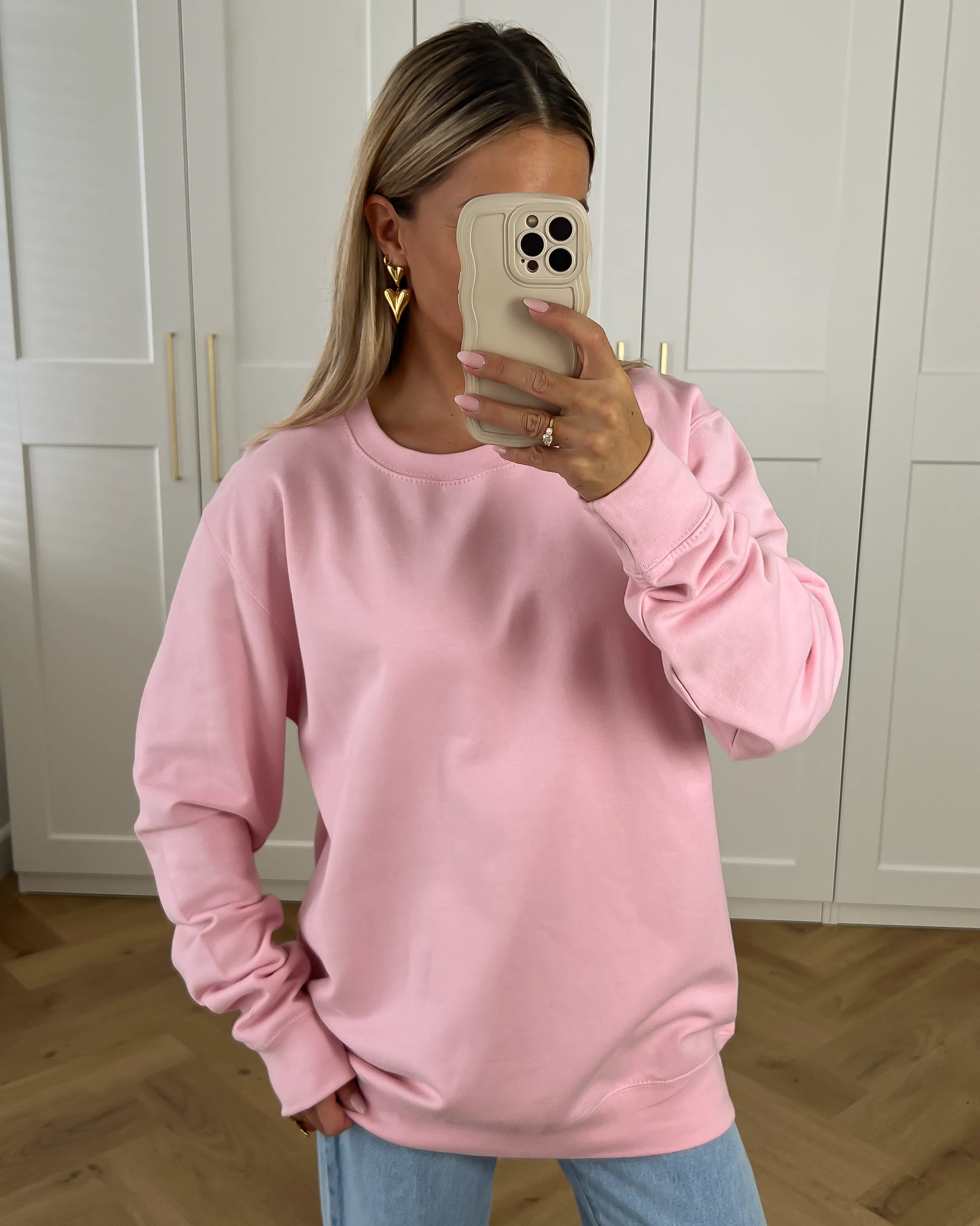 KENNY - Oversized Crewneck Sweatshirt in Baby Pink