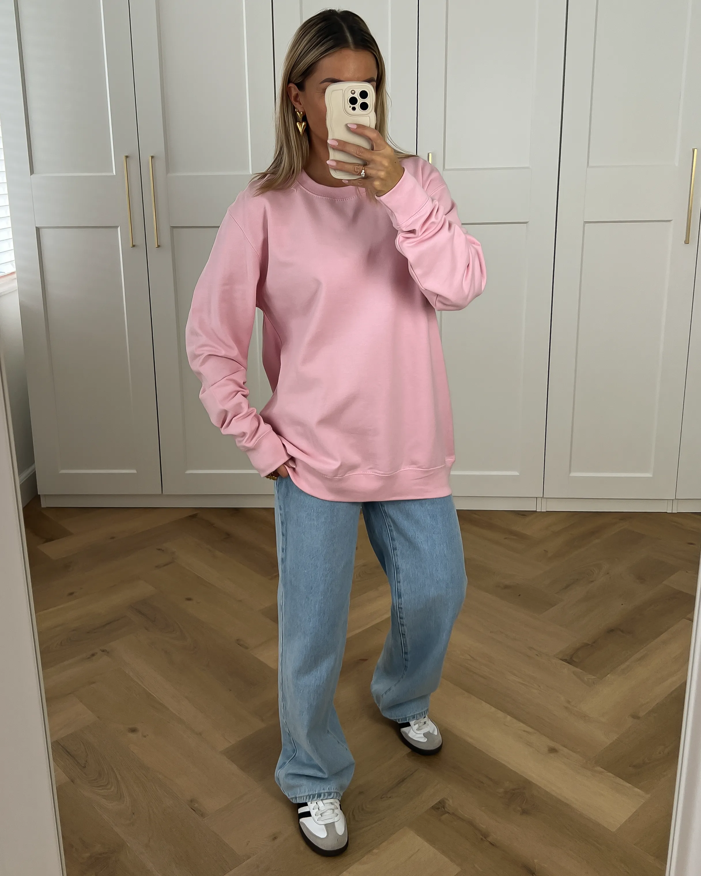 KENNY - Oversized Crewneck Sweatshirt in Baby Pink