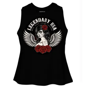 Legendary 'Día de Muertos' Women's Racerback Cropped Tank