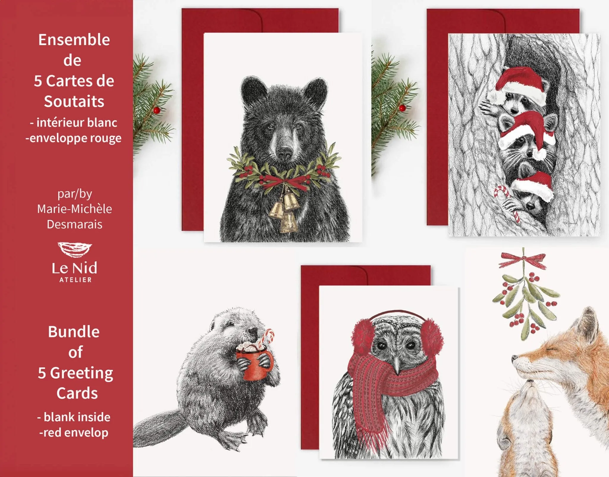 NEW - 5 Christmas Greeting Card Bundle 2024 - Special Christmas Card BUNDLE