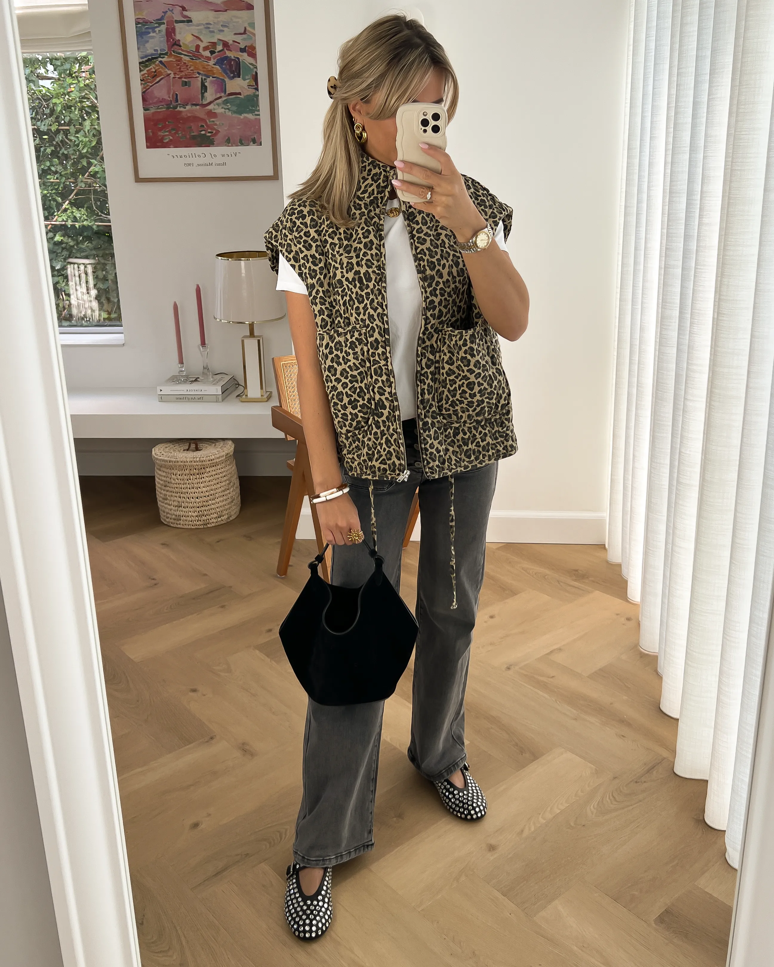 RAEGAN - Padded Gilet in Leopard