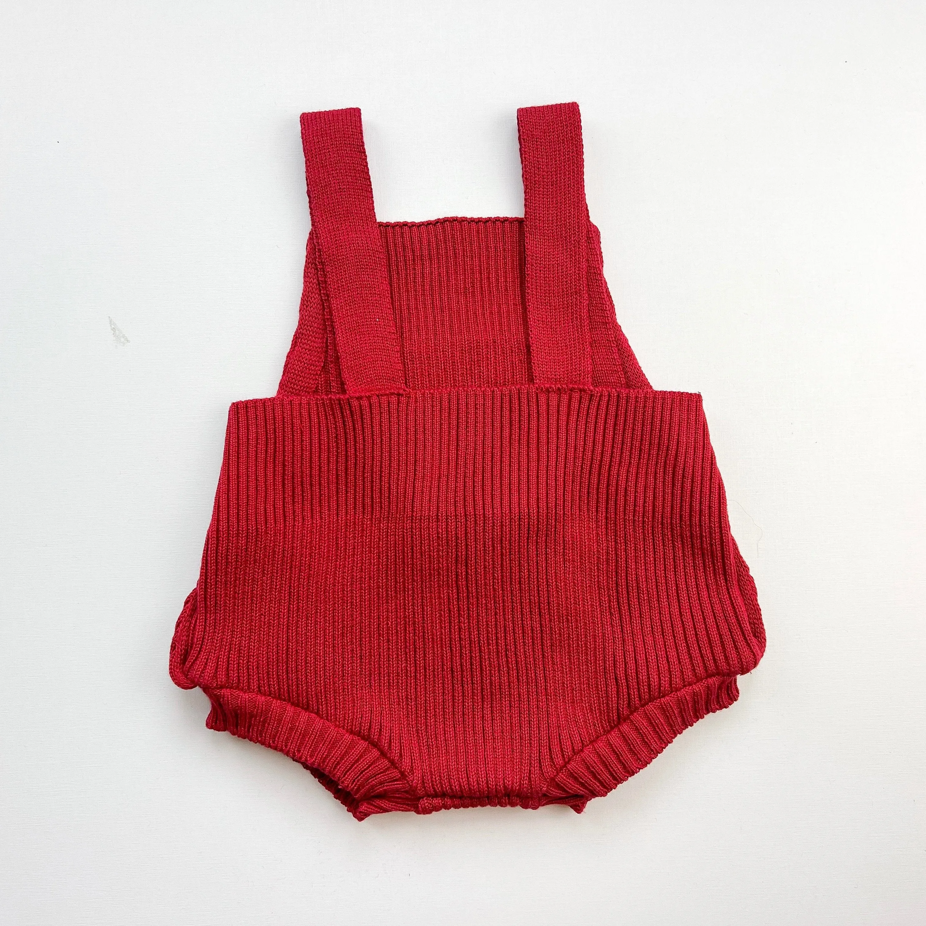 Romper em Tricot Canelado Vermelho -  Bebê e Infantil