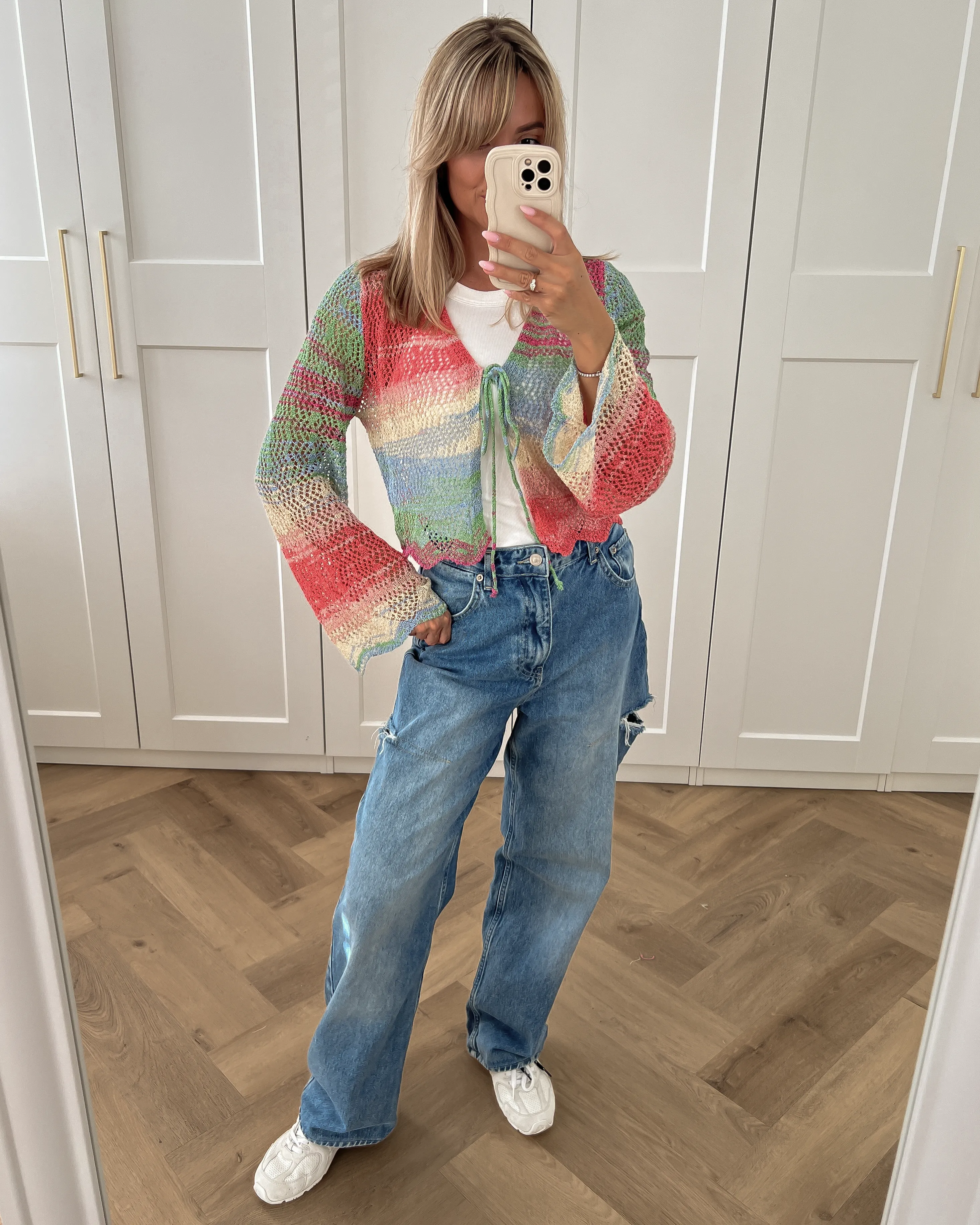 SALE - GABI Crop Cardigan in Rainbow