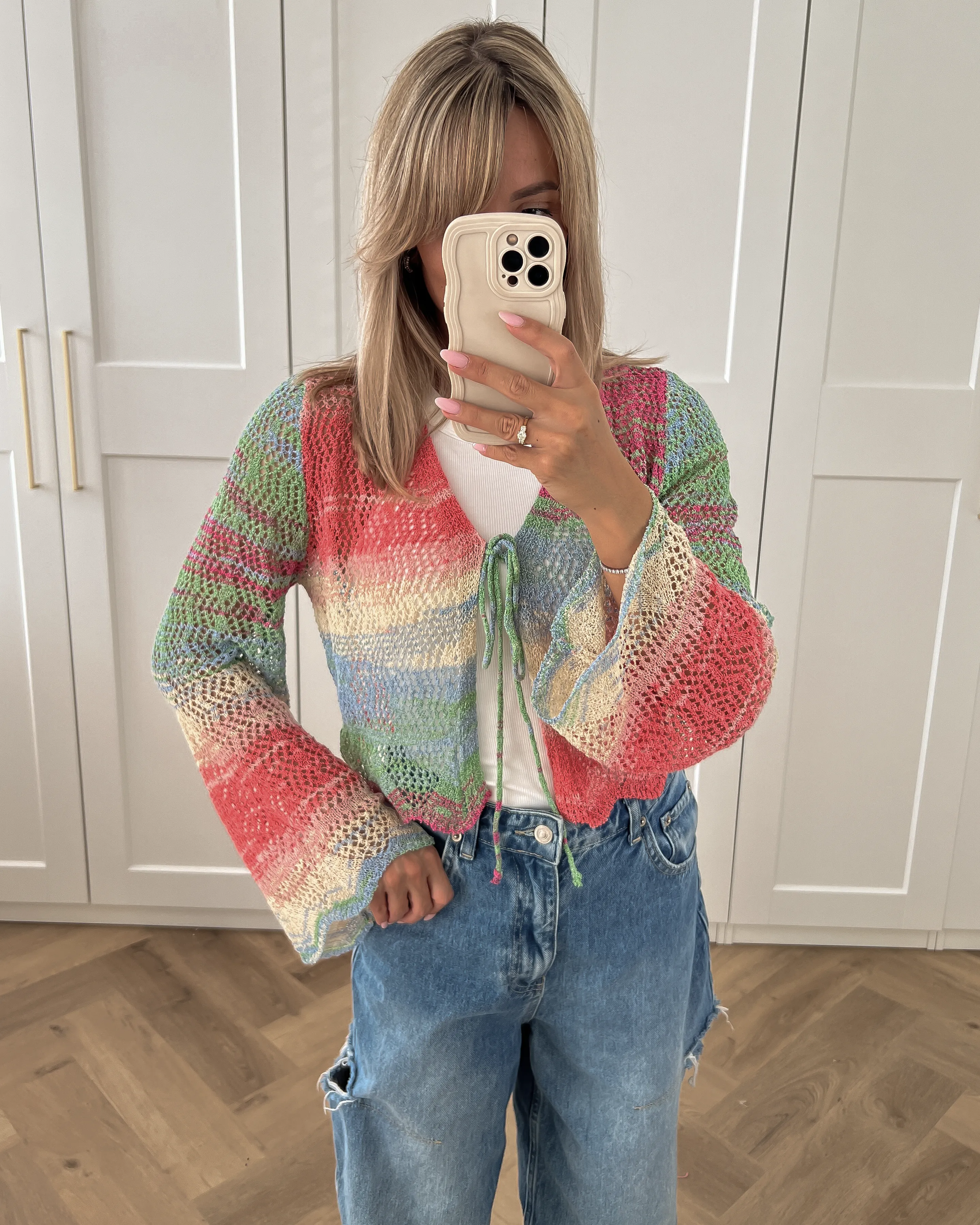 SALE - GABI Crop Cardigan in Rainbow