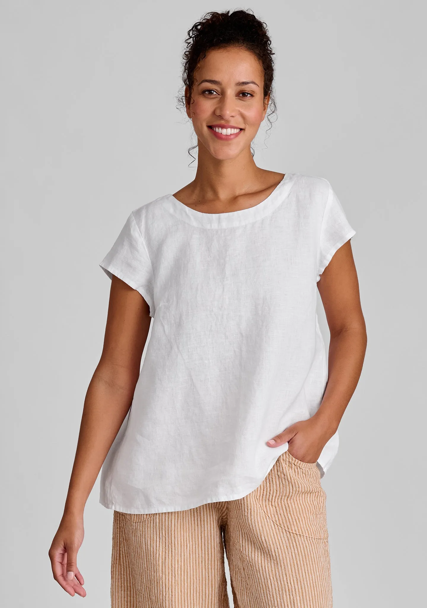 Tuck Back Tee - Linen T Shirt